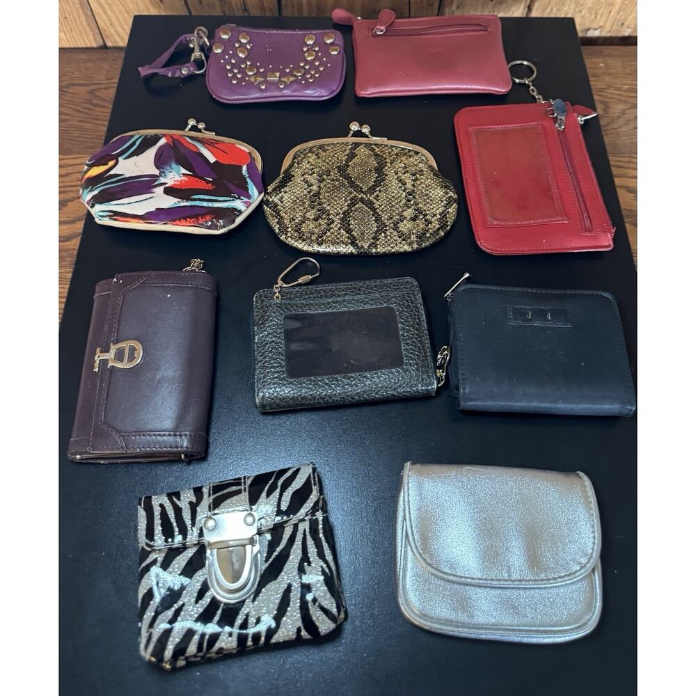 Coin Purses & Card Holders Mixed Styles Lot of 10 - Picture 8 of 14